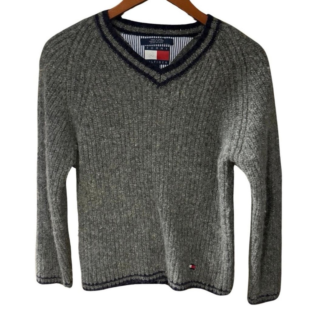 Tommy Hilfiger Vtg Sweater Top S Small Wool Blend Pullover Crew Neck Long Sleeve